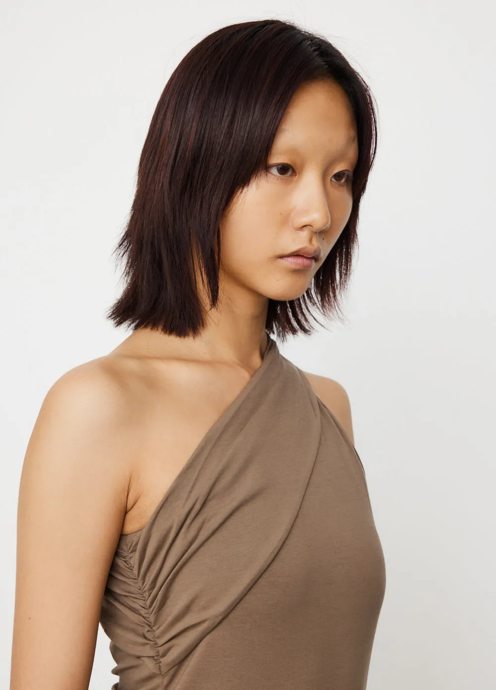 0057 One Shoulder Draped T-Shirt