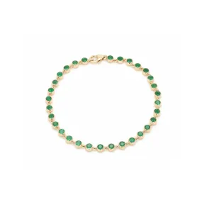 14K & 18K Gold Emerald Bezel Link Bracelet