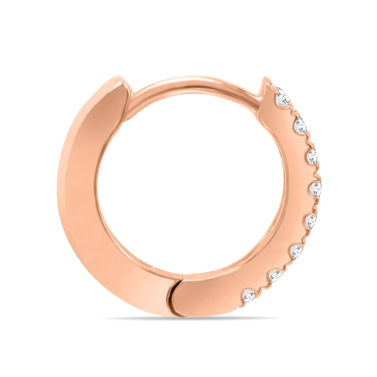 1/5 Carat Tw Small Diamond Huggie Hoop Earrings In 10K Rose Gold