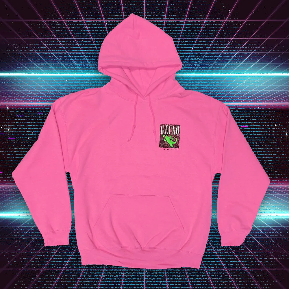 1980's Hot Pink Hoodie - Gecko Marble