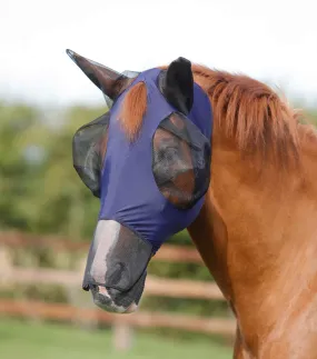 *25% Off* PEI Comfort Tech Lycra Full Cover Fly Mask (Navy, Medium)