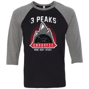 3 Peak CrossFit - 100 - Stacked - Men's Baseball T-Shirt