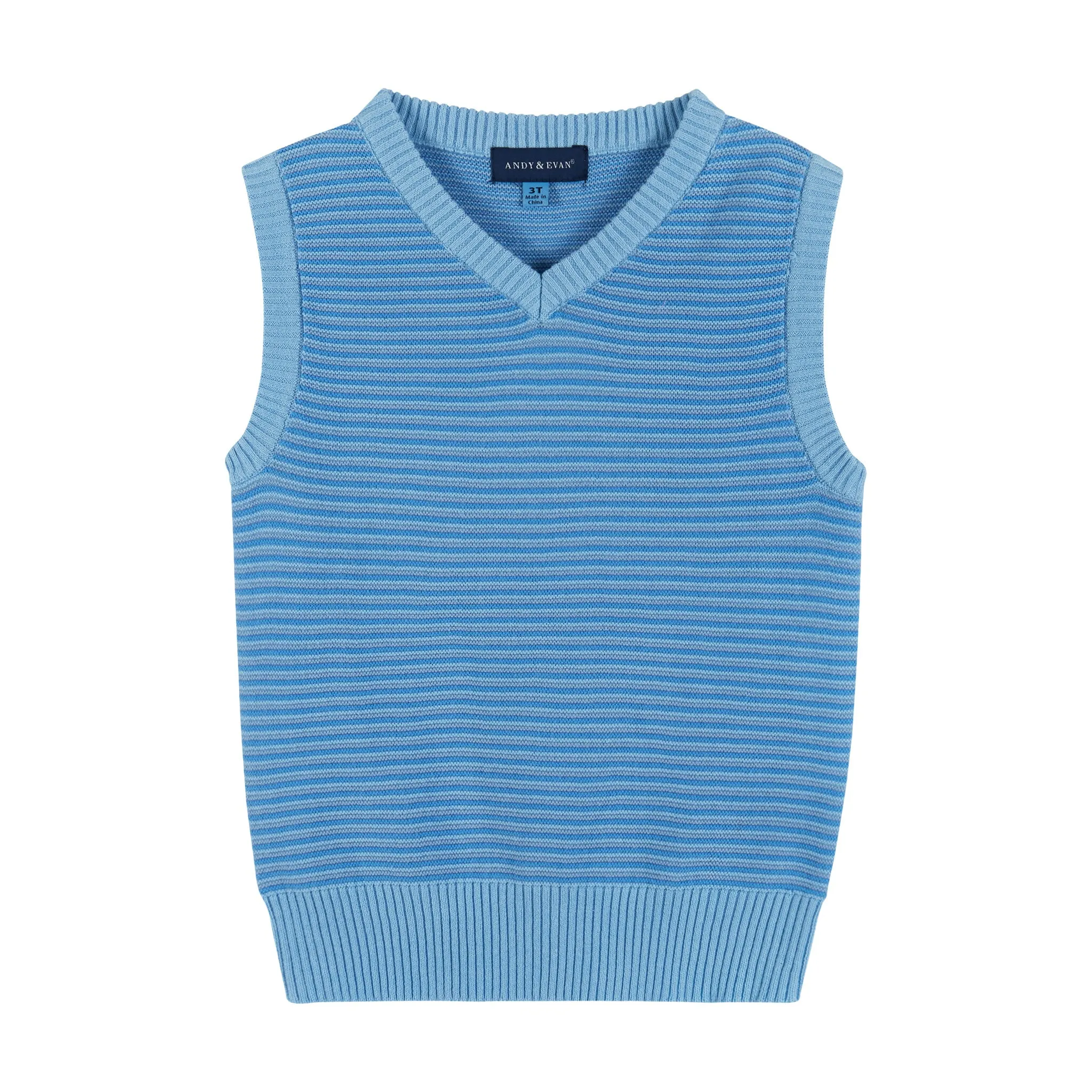 4-Piece Sweater Vest Set | White & Blue