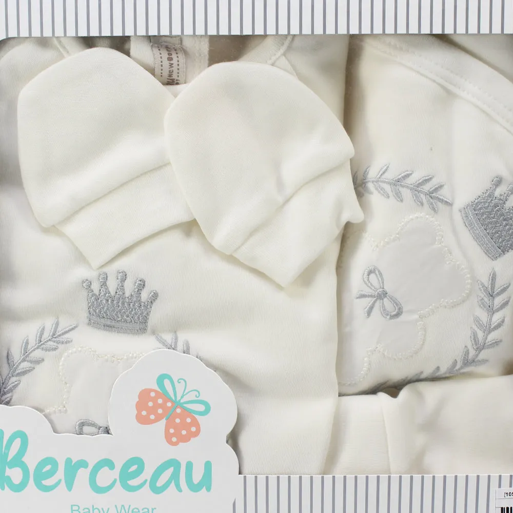 4-Piece White Baby Layette Set