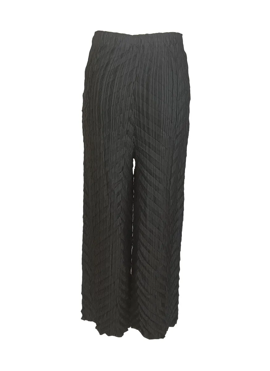 8230046 Zig-Zag Pleated Pants *Black