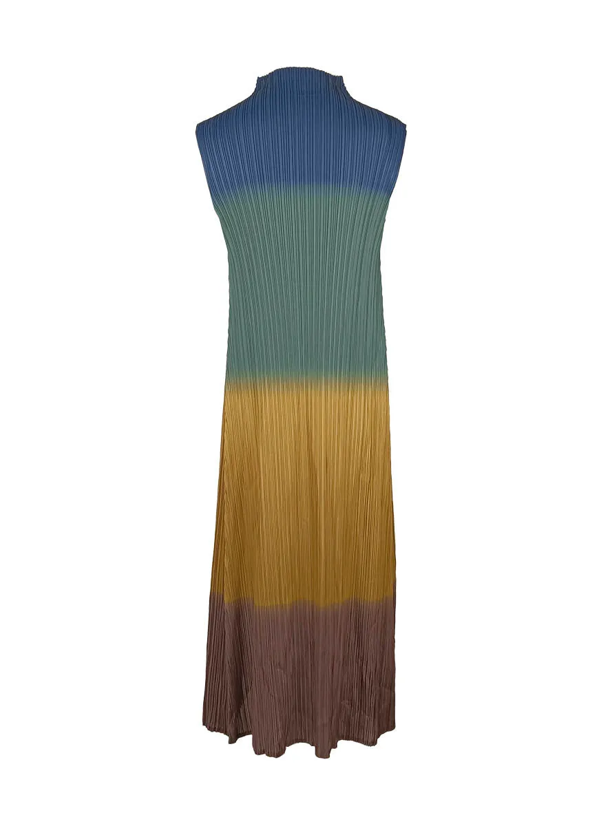 8240051 Tie Dye Pleated Dress *Brown