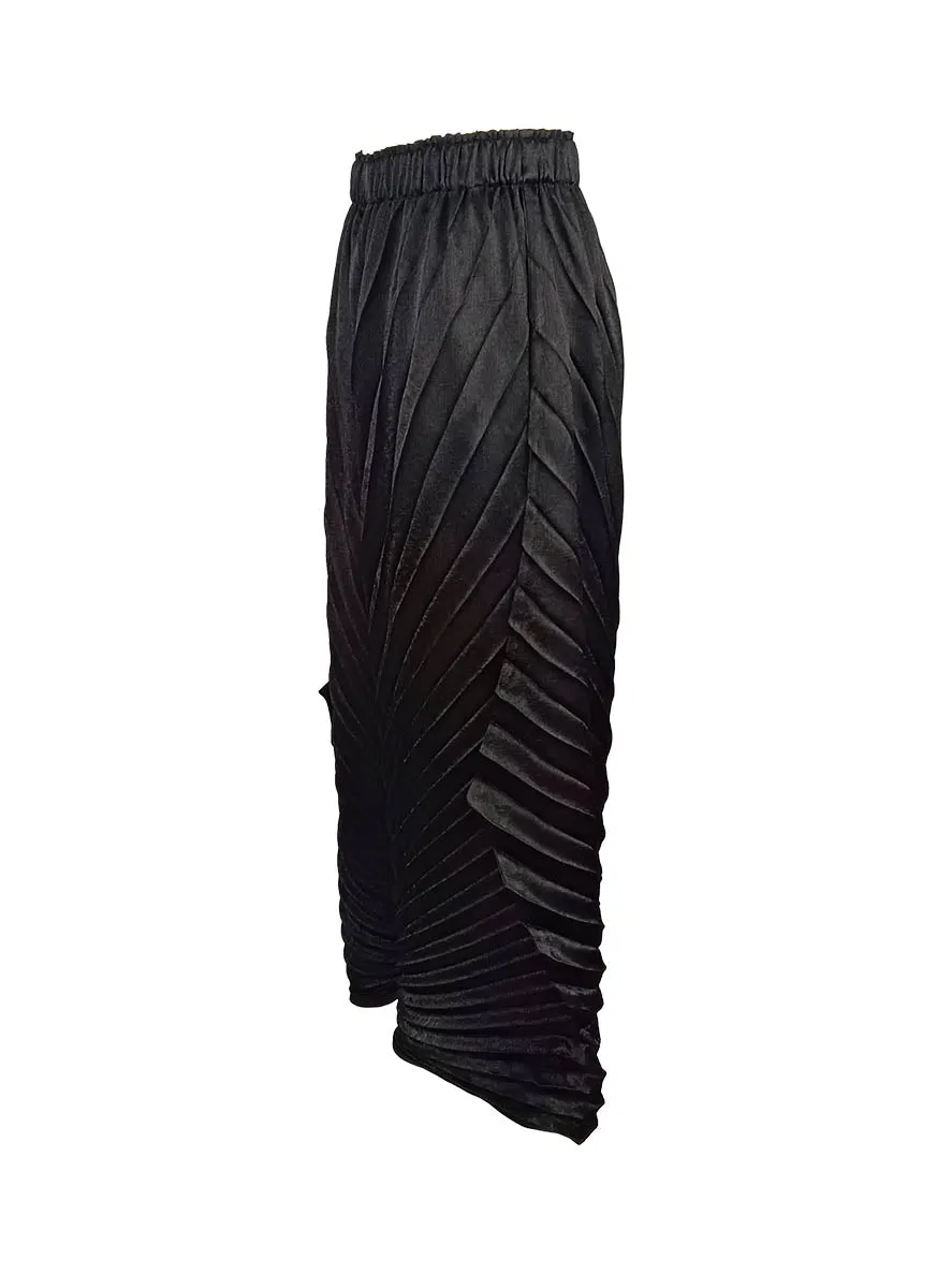 9240003 Irregular Pleated Pants *Black *Backorder