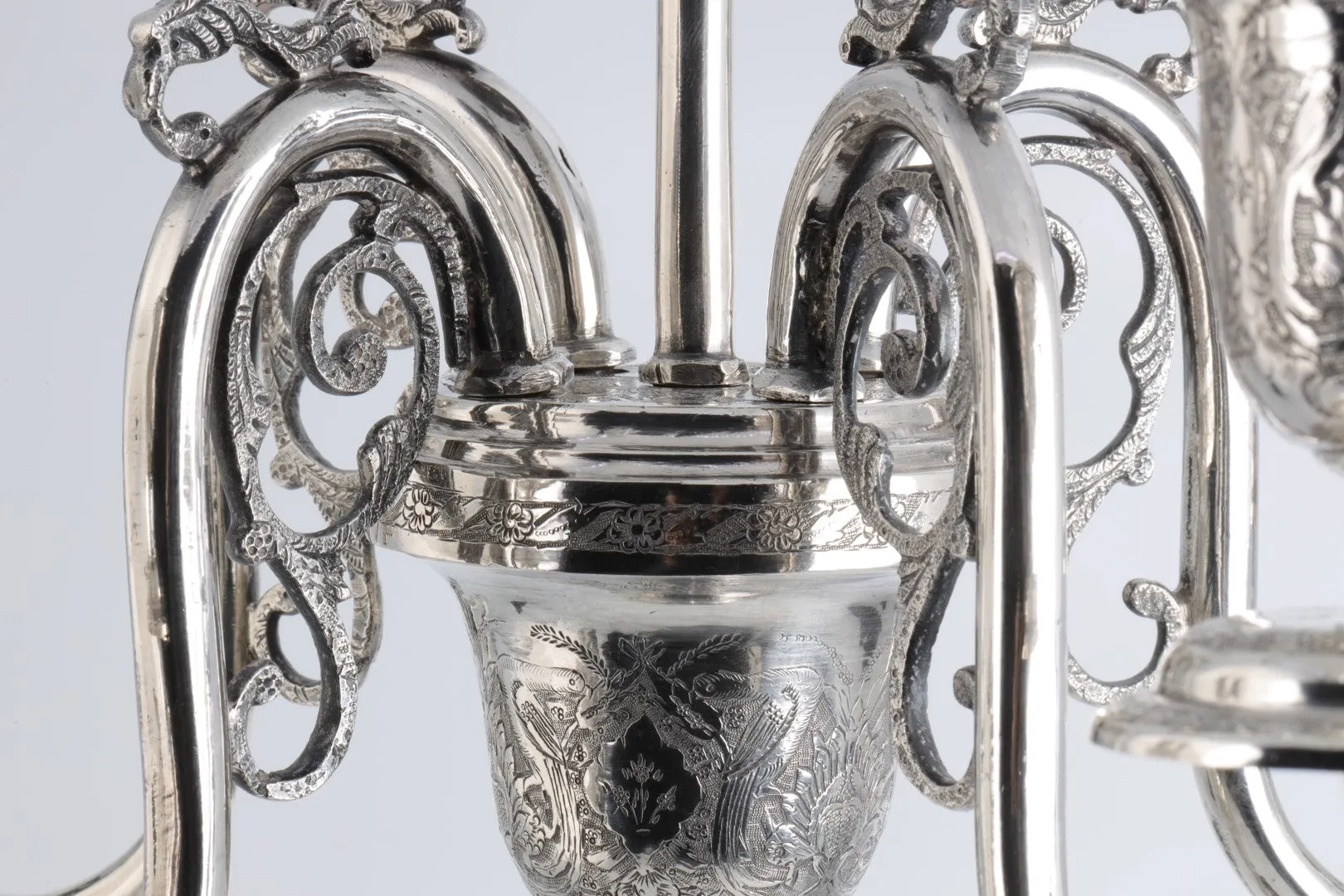 925 Silver Vartan A.O. Persian Large Candelabra Set of 2 (4,400.00g.)