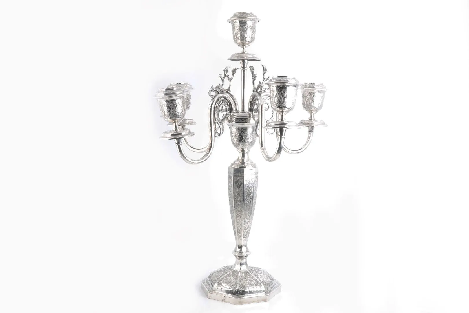 925 Silver Vartan A.O. Persian Large Candelabra Set of 2 (4,400.00g.)