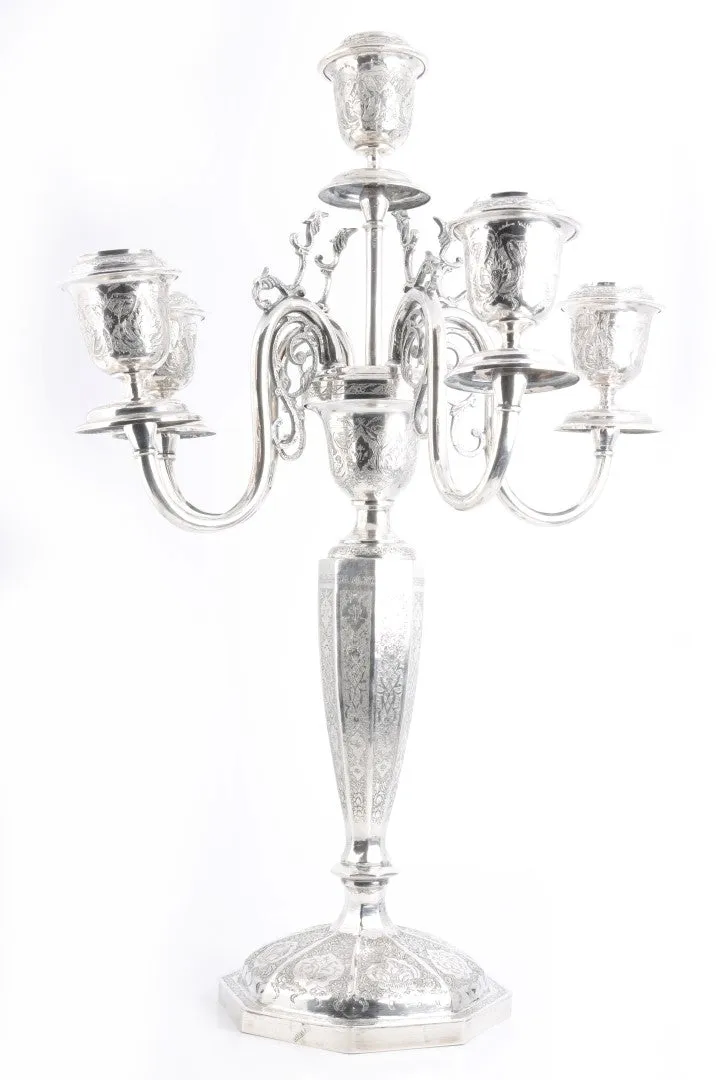 925 Silver Vartan A.O. Persian Large Candelabra Set of 2 (4,400.00g.)