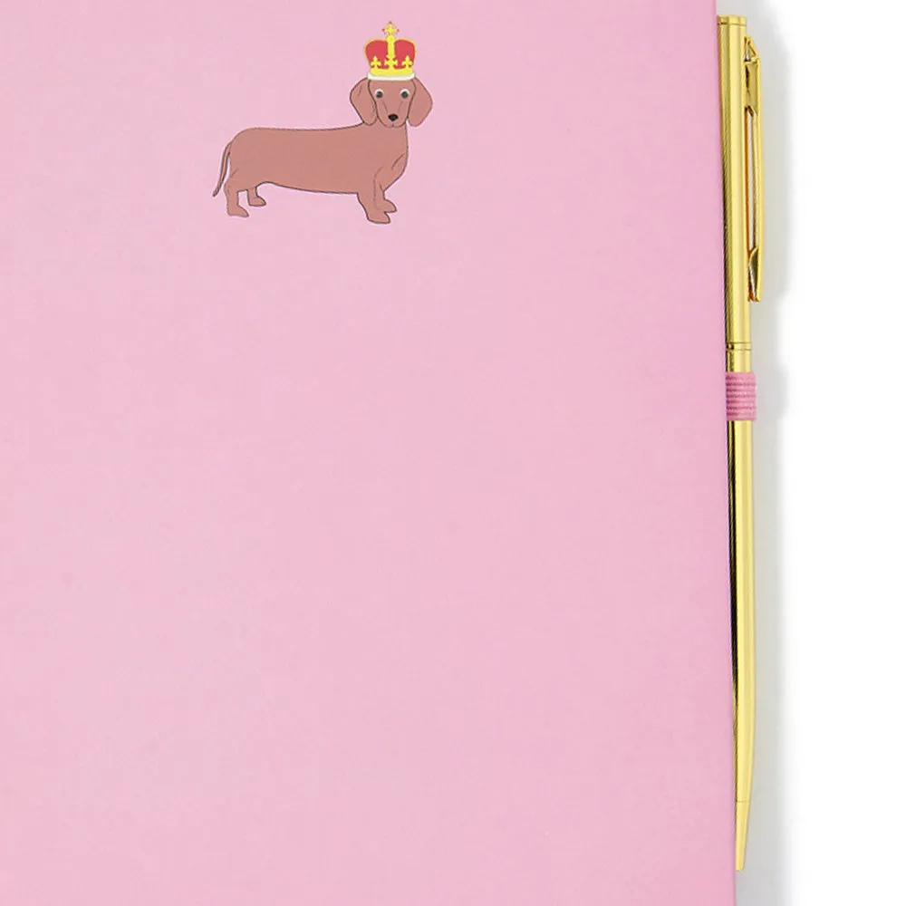 Accessorize London Girl's Pink Sausage Dog Notebook Set Of 2