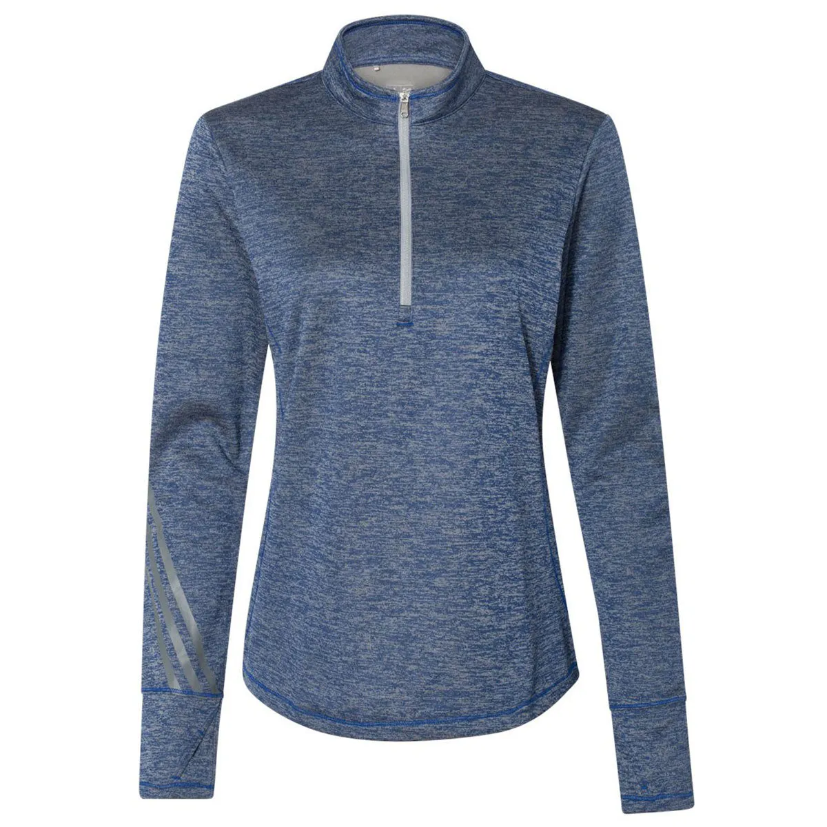 adidas Golf Women's Collegiate Royal Heather/Mid Grey Brushed Terry Heather Quarter-Zip