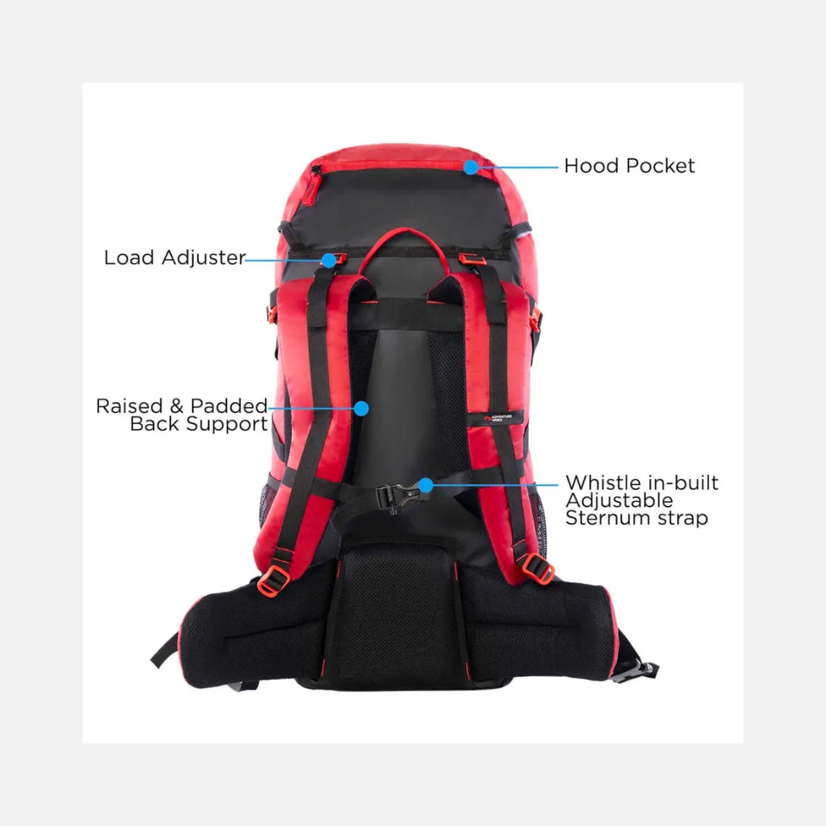 Adventure Worx Kary 45 L Traveling Rucksack  -Red/Blue