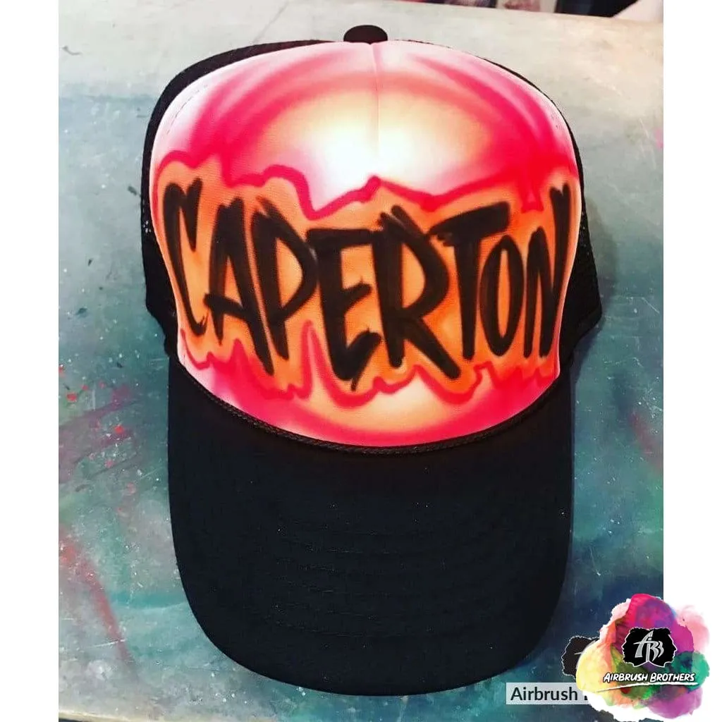 Airbrush Scratch Name Hat Design