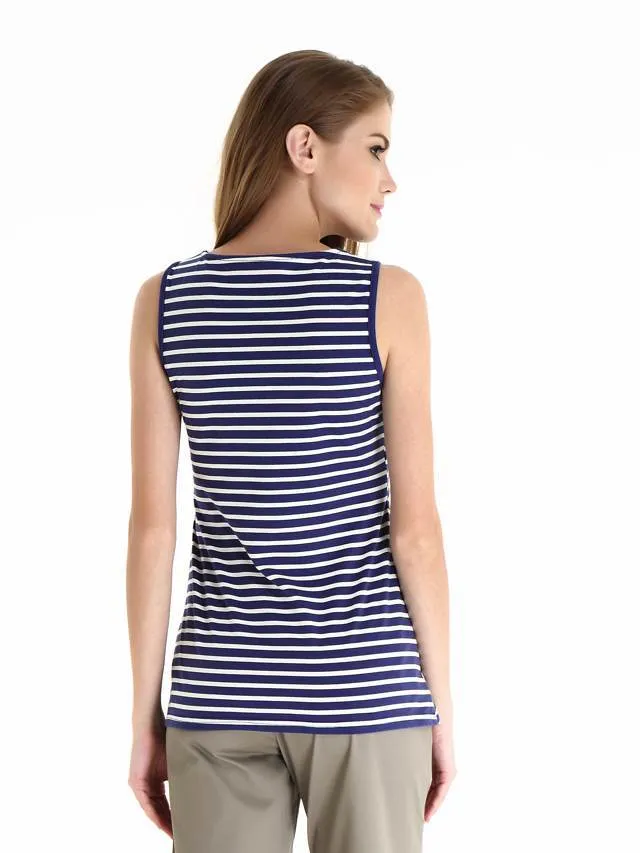 Alicia Baby Doll Nursing Top Navy Stripe