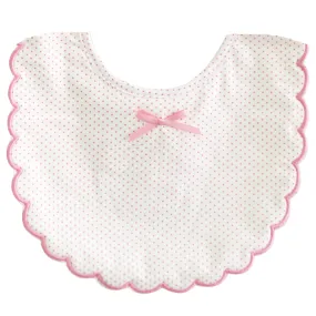 Alimrose Scallop Edge Bib - Spot Pink