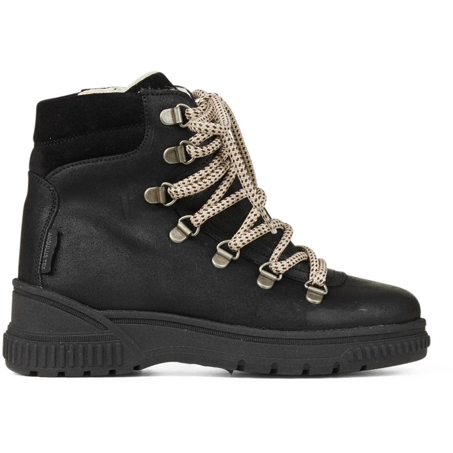 Angulus Black Tex Lace-up Boot with Wool Lining