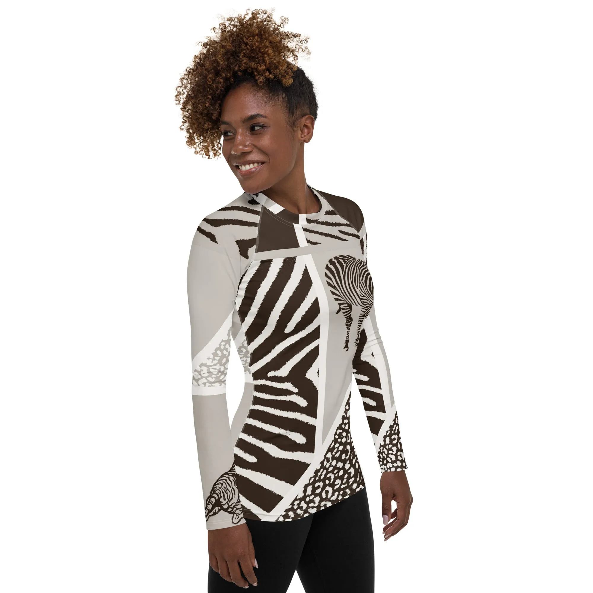 Animal Print Women's Rash Guard