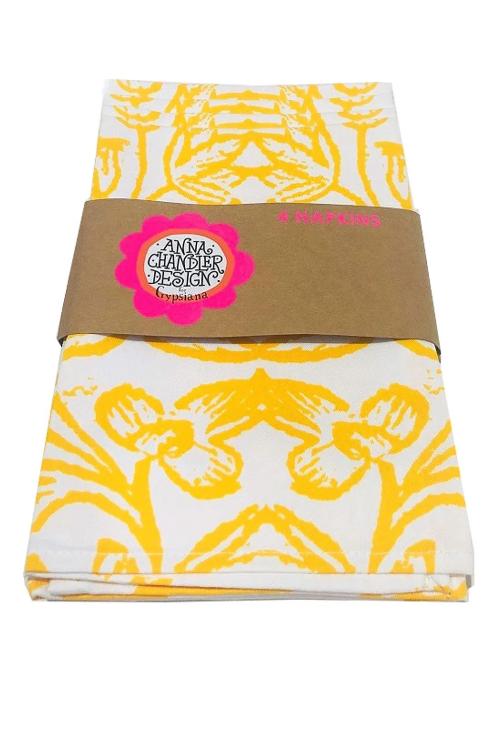 ANNA CHANDLER COTTON NAPKIN SET OF 4 SAFFRON