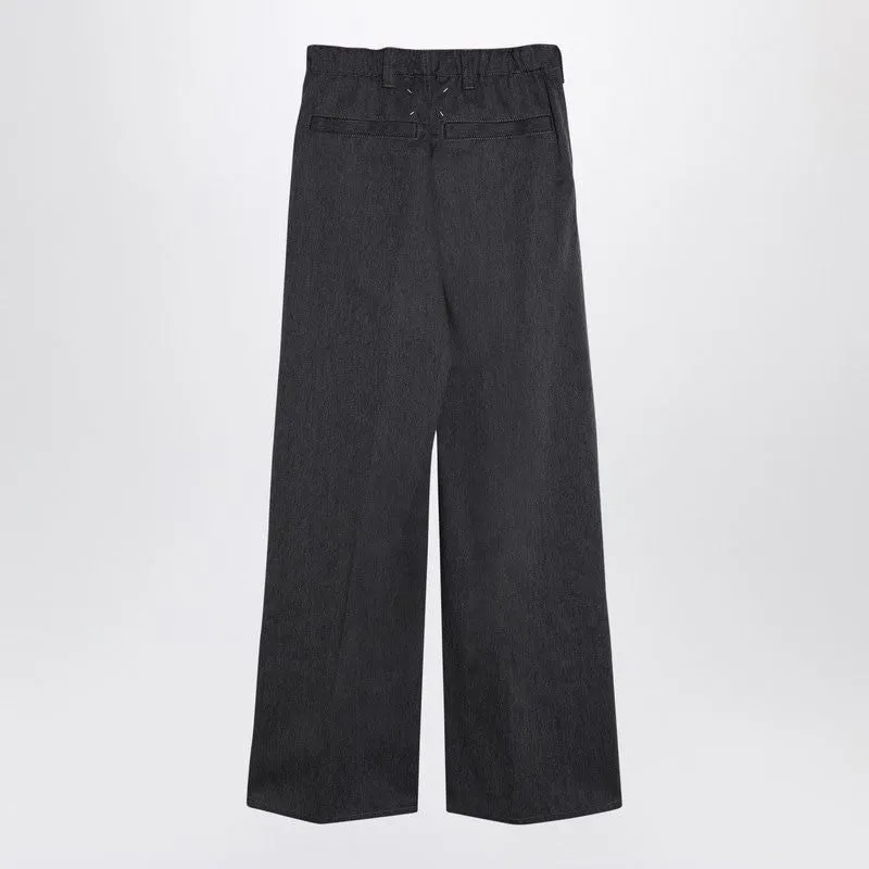 ANTHRACITE MELANGE PLEATED TROUSERS