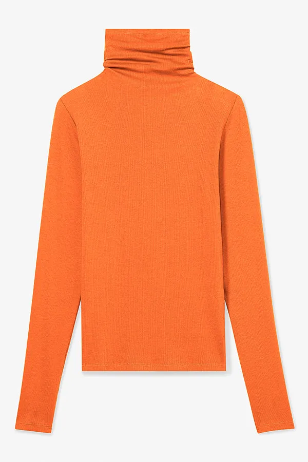 Axam Turtleneck - Ribbed Pima Cotton :: Clementine