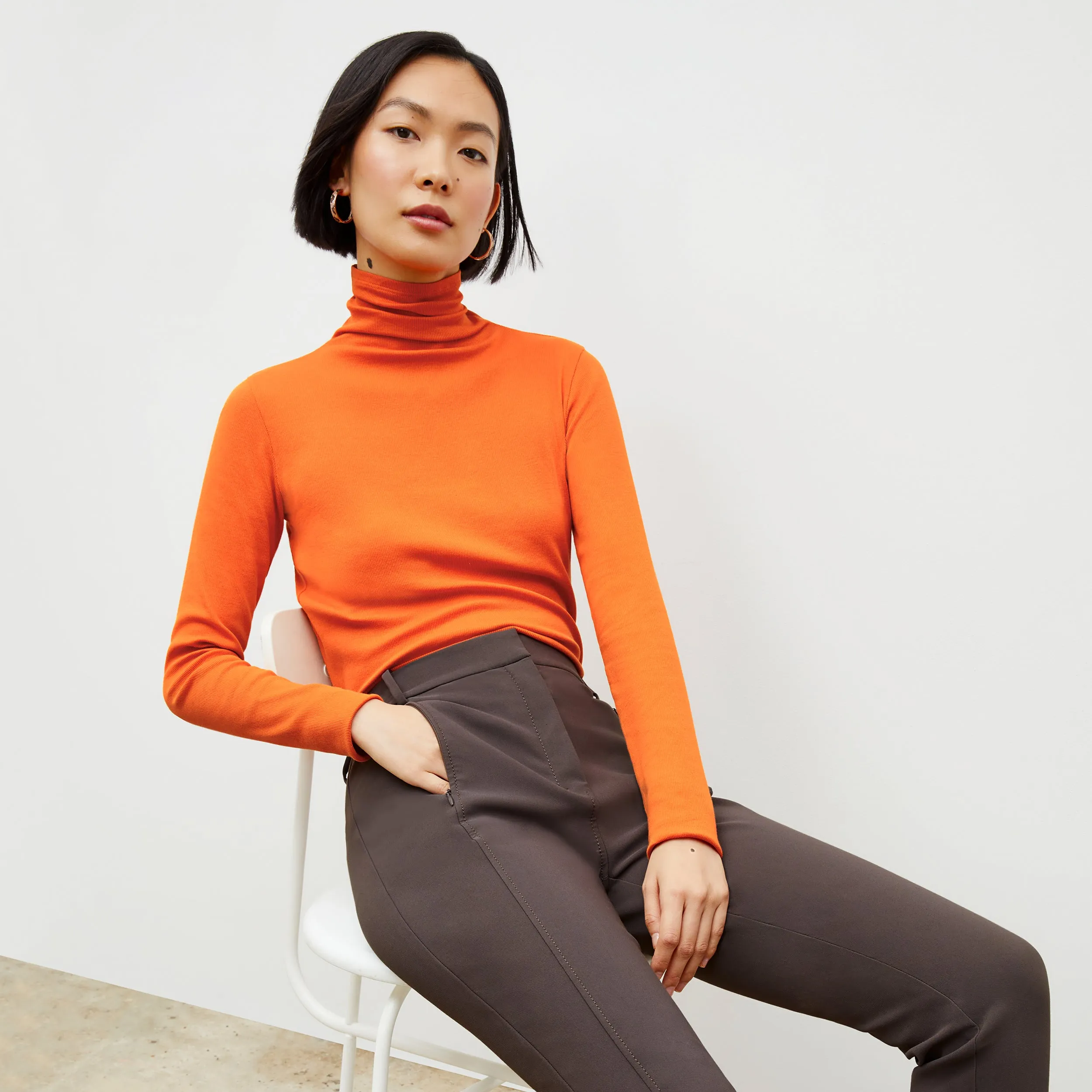 Axam Turtleneck - Ribbed Pima Cotton :: Clementine