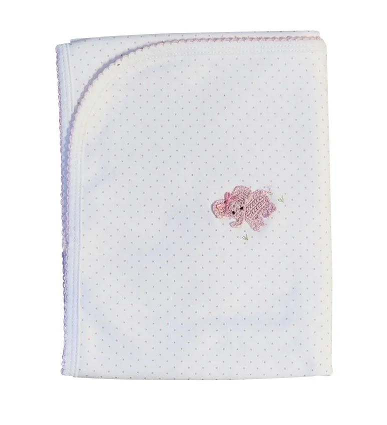 Baby Girl's "Elephant Collection" Pima Cotton Blanket