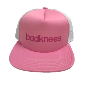 badknees Foam Trucker Hat - Pink and White