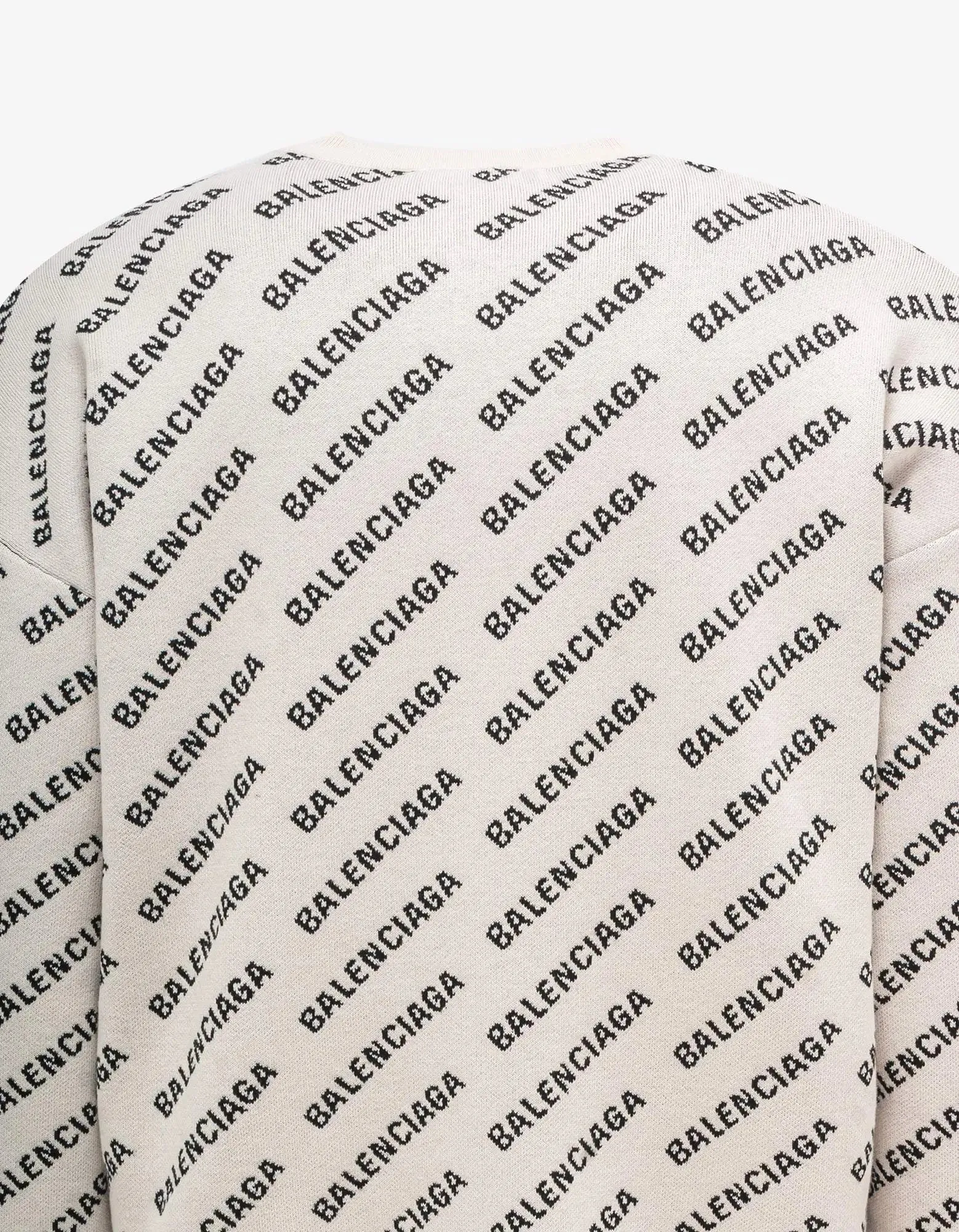 Balenciaga White All-Over Logo Sweater