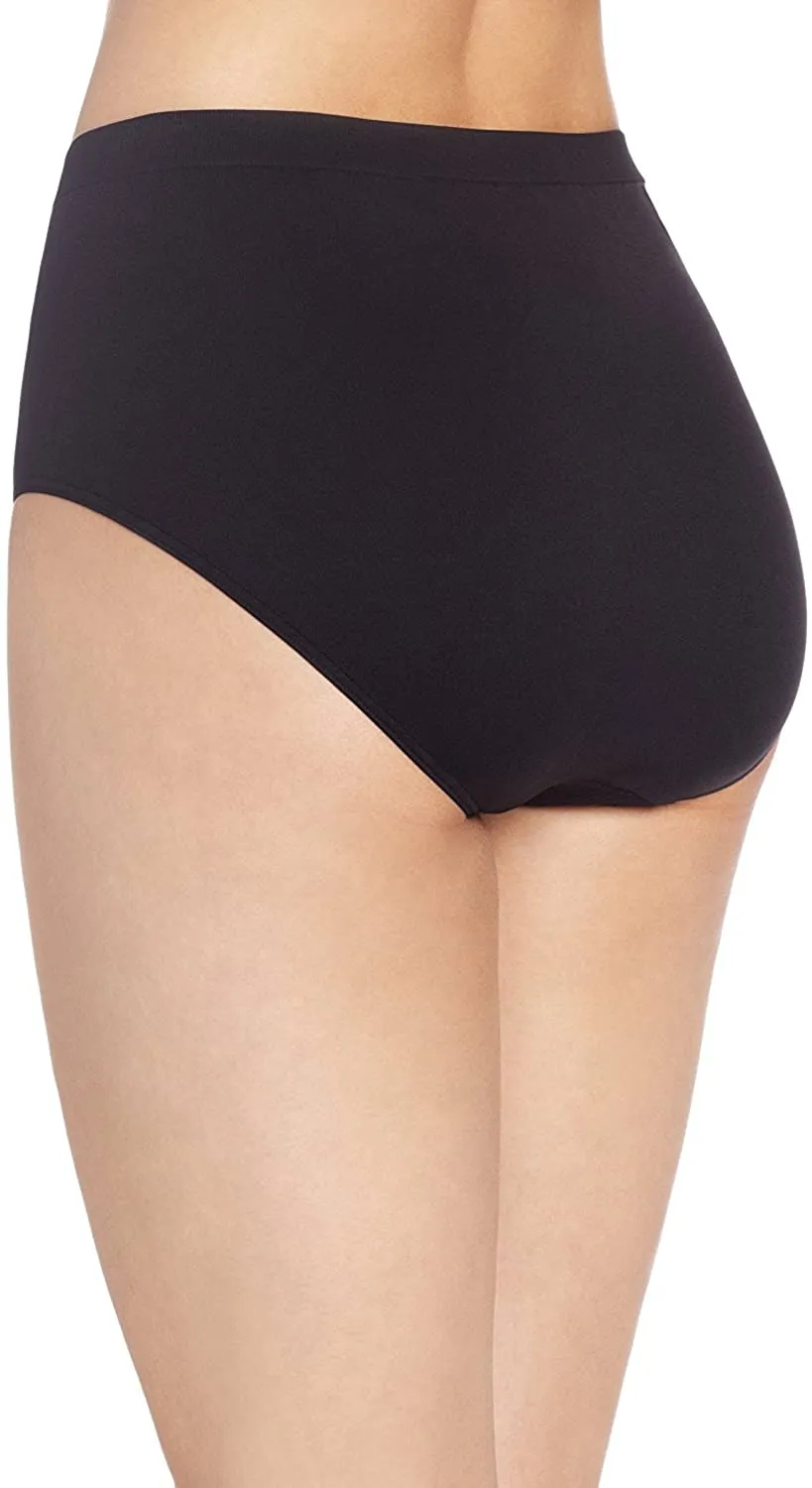 Bali Women's Comfort Revolution Seamless Brief Panty, Black, 6/7