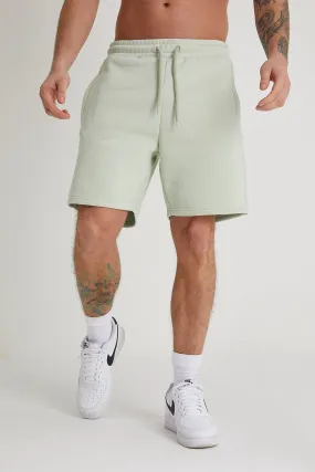 Banks premium brushback fleece shorts in Artichoke