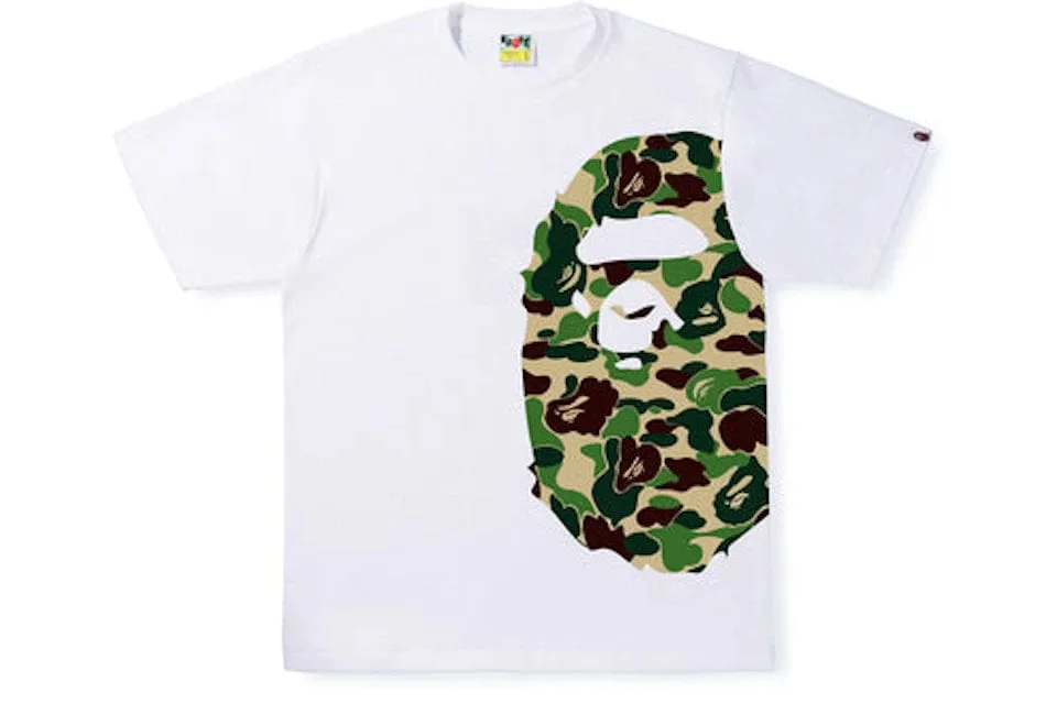 BAPE ABC SIDE BIG APE HEAD TEE WHITE / GREEN