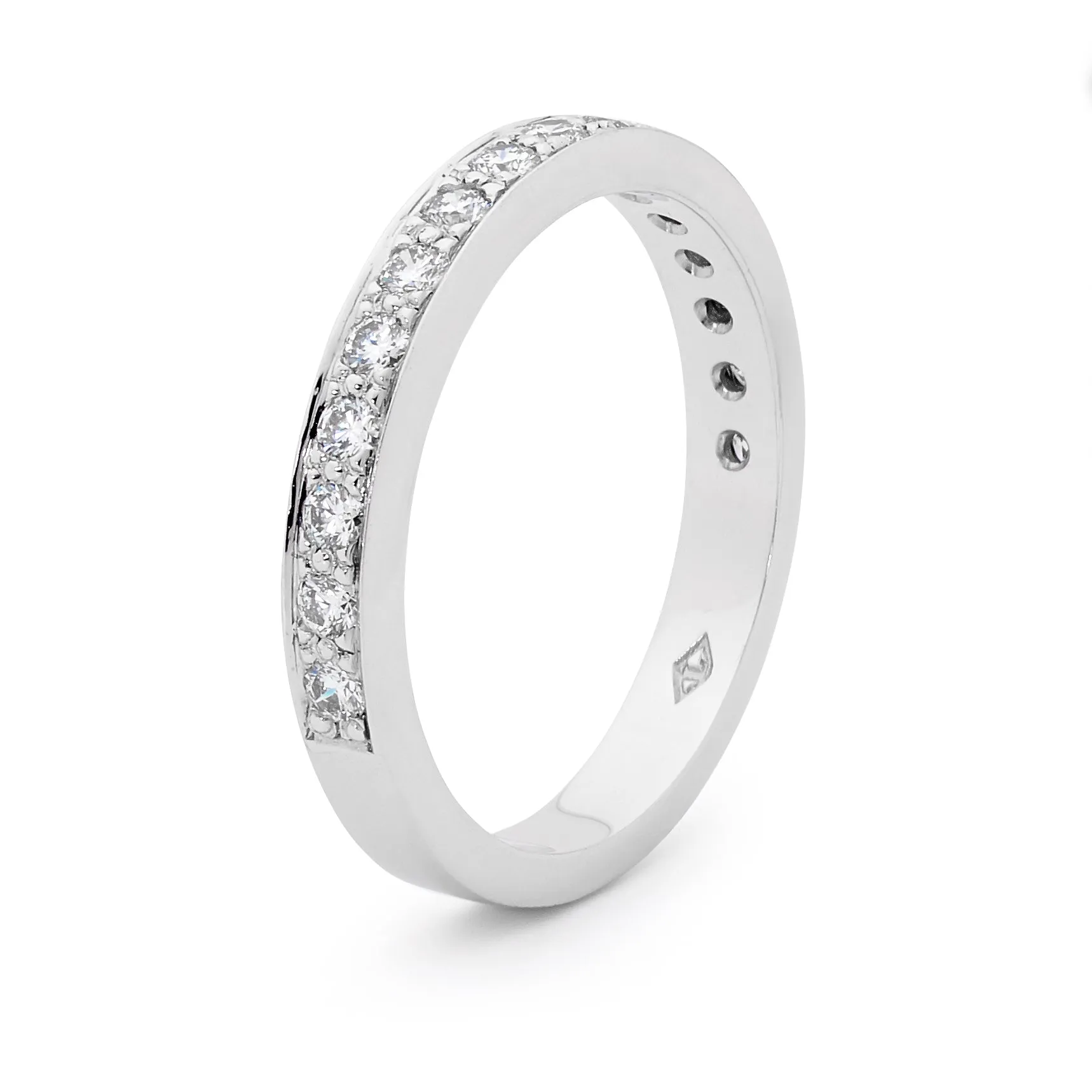 Bead set diamond ring