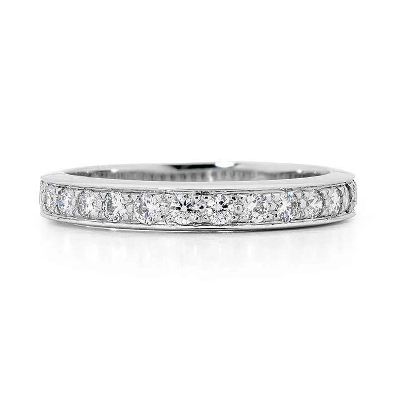 Bead set diamond ring