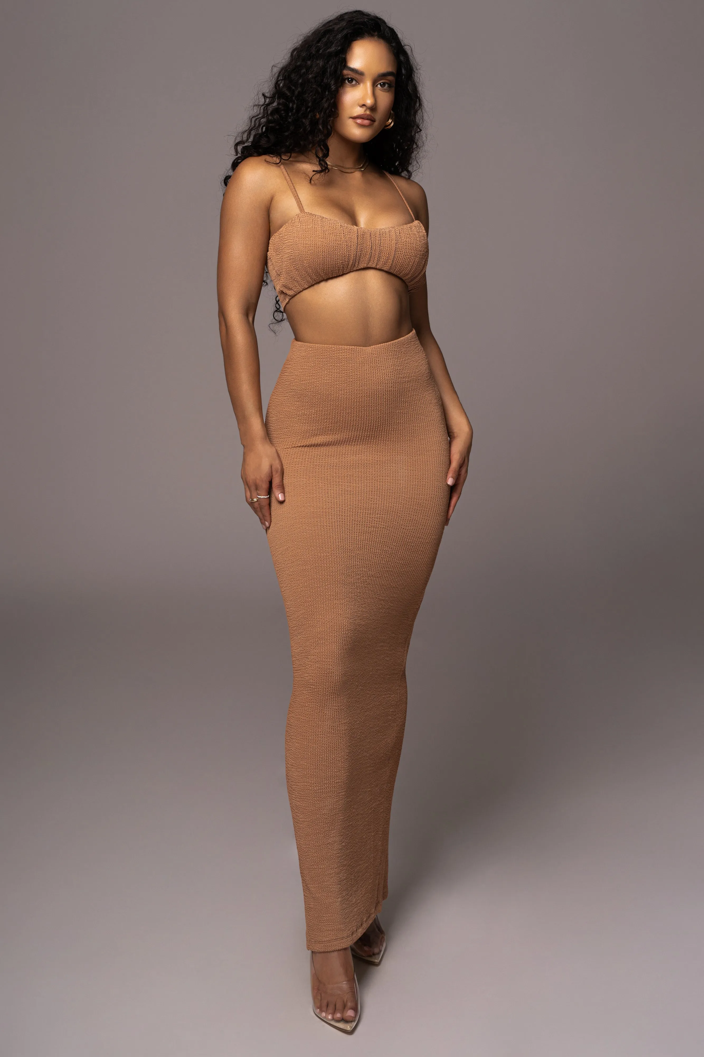 Beige Fiji 2-Piece Skirt Set