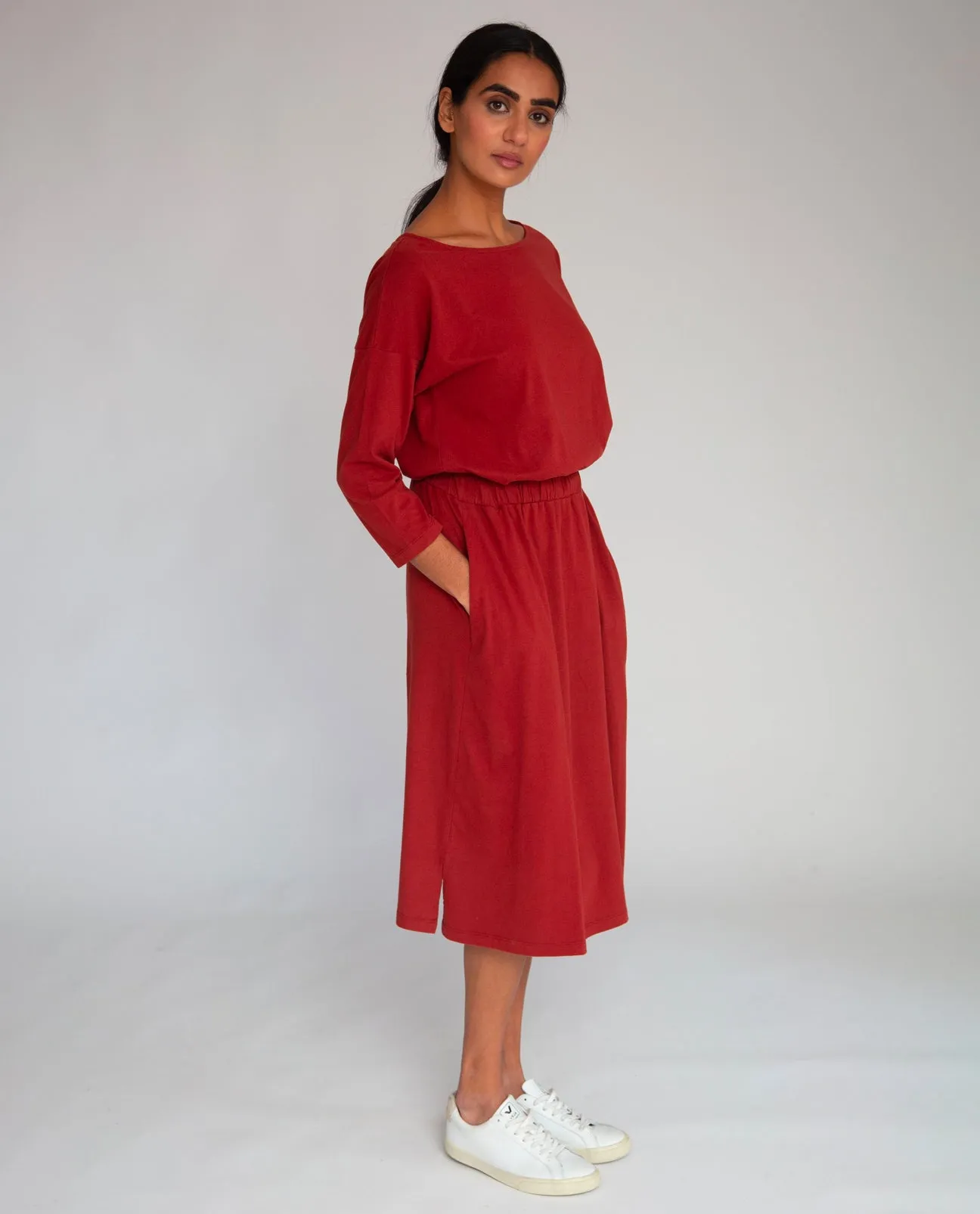 Bellamy Organic Cotton Dress In Rust