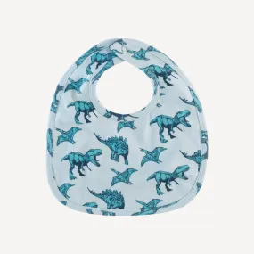 bib | aqua dinosaurs | organic cotton interlock