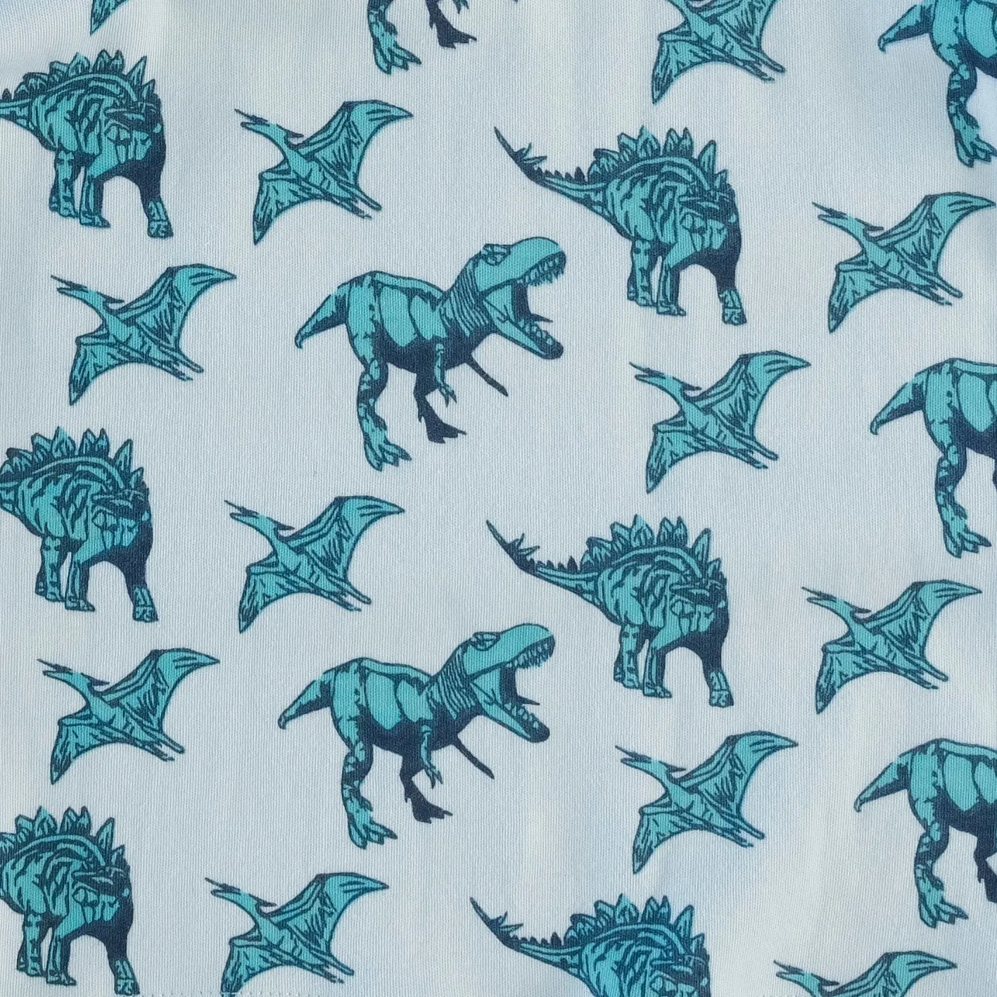 bib | aqua dinosaurs | organic cotton interlock