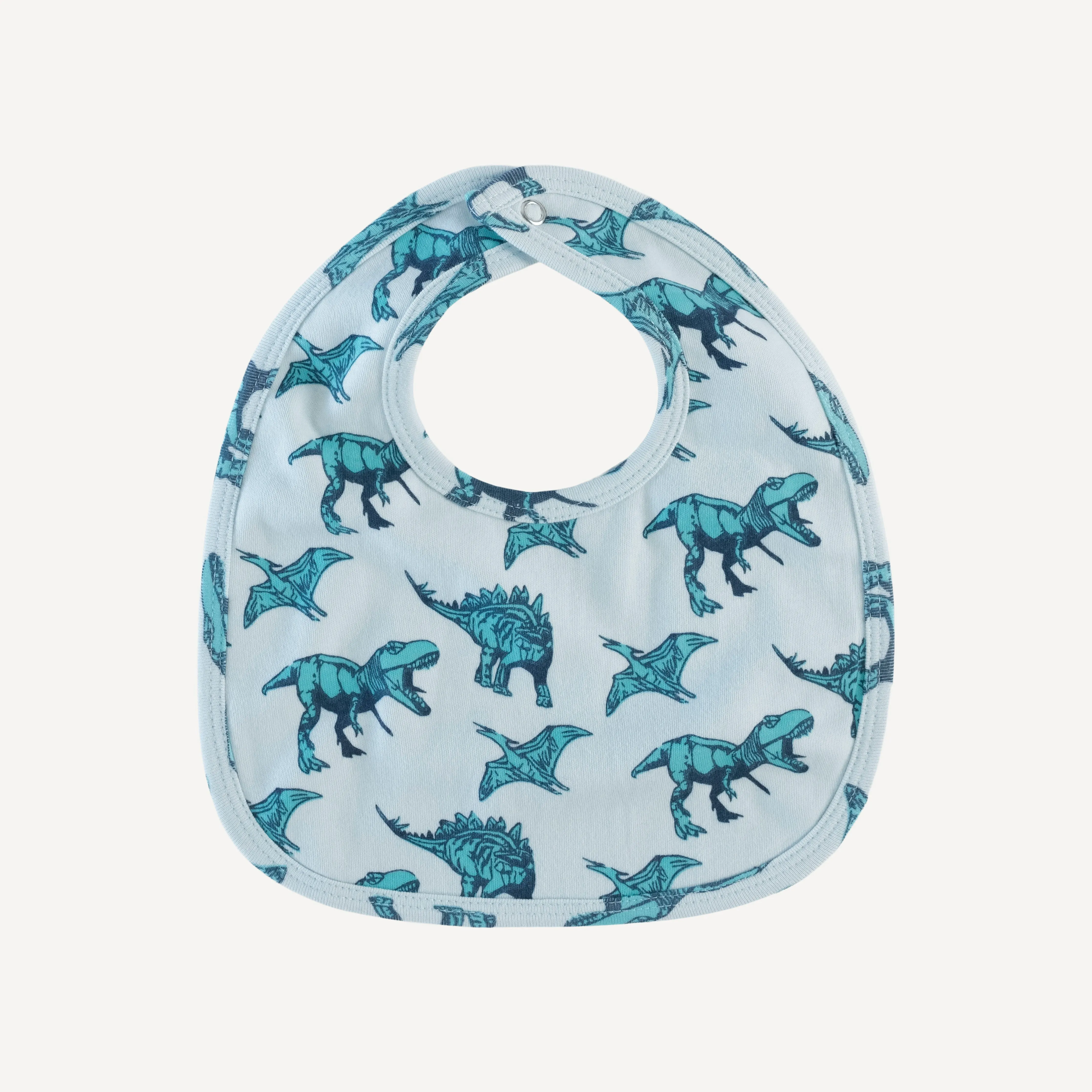 bib | aqua dinosaurs | organic cotton interlock