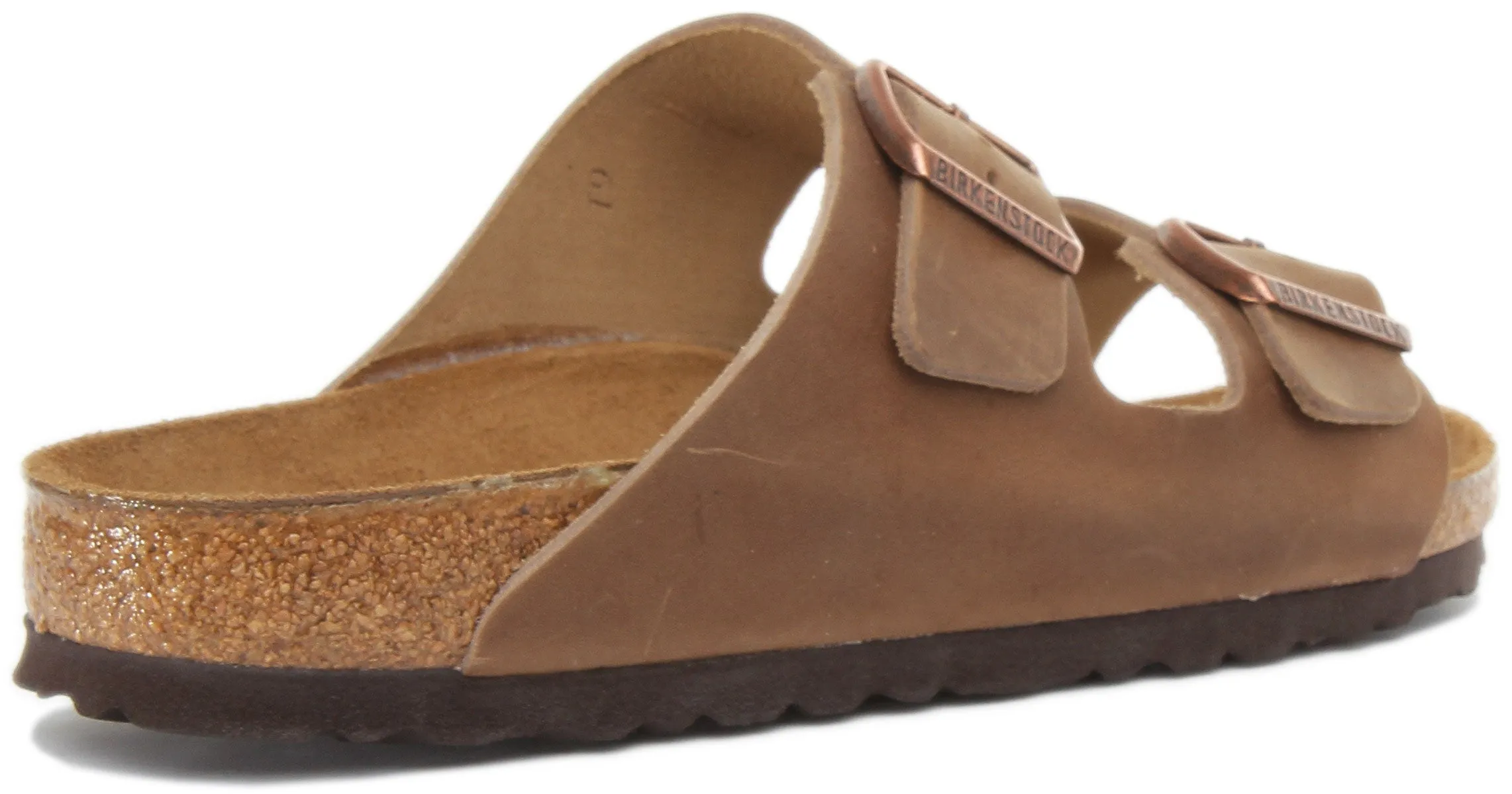 Birkenstock Arizona Natural Leather In Brown For Women | Narrow Fit