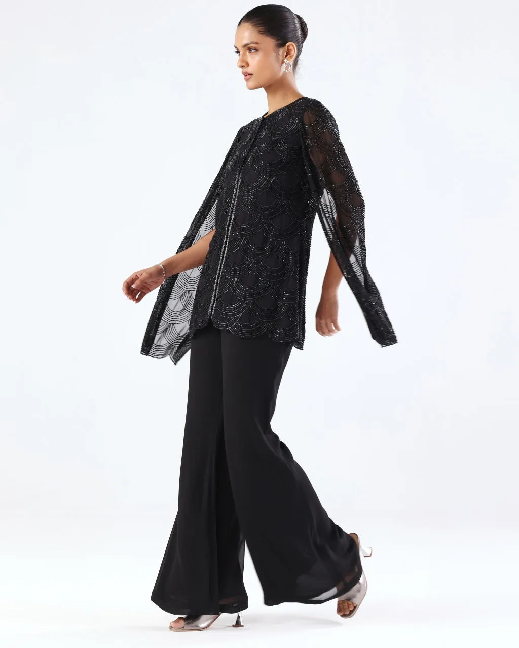 Black Embroidered Jacket & Pant Set