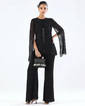 Black Embroidered Jacket & Pant Set