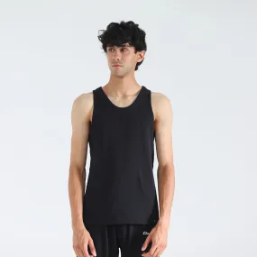 Black Ribbed Mens Tanktop