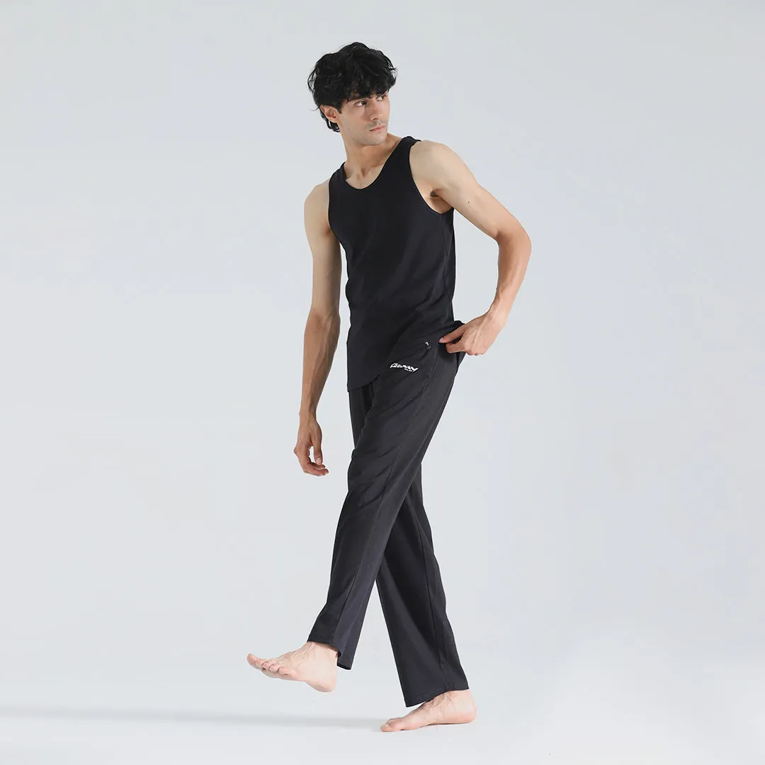 Black Ribbed Mens Tanktop