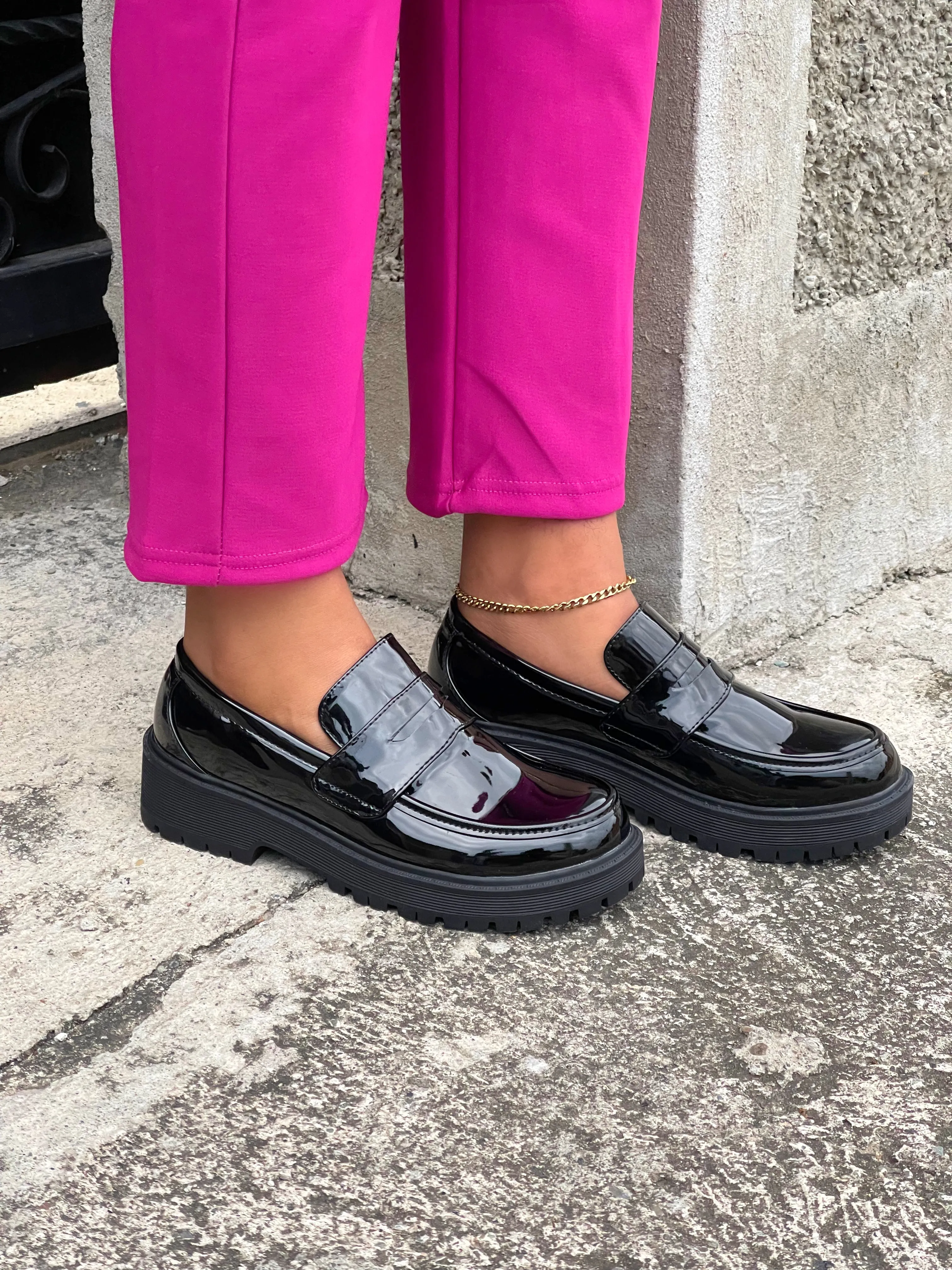 Boss Babe Platform Loafers II-Plain Black(RESTOCKED)