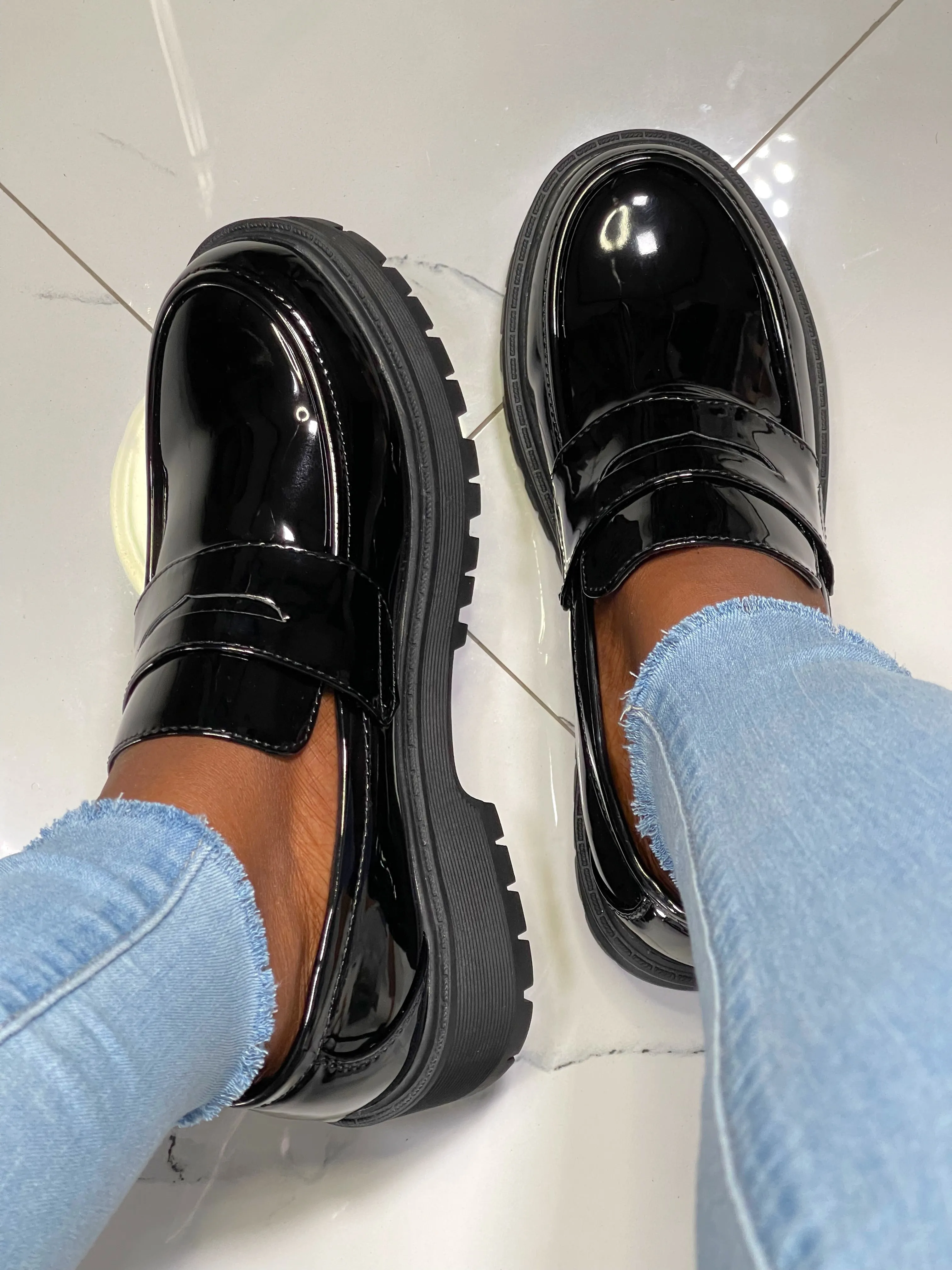 Boss Babe Platform Loafers II-Plain Black(RESTOCKED)