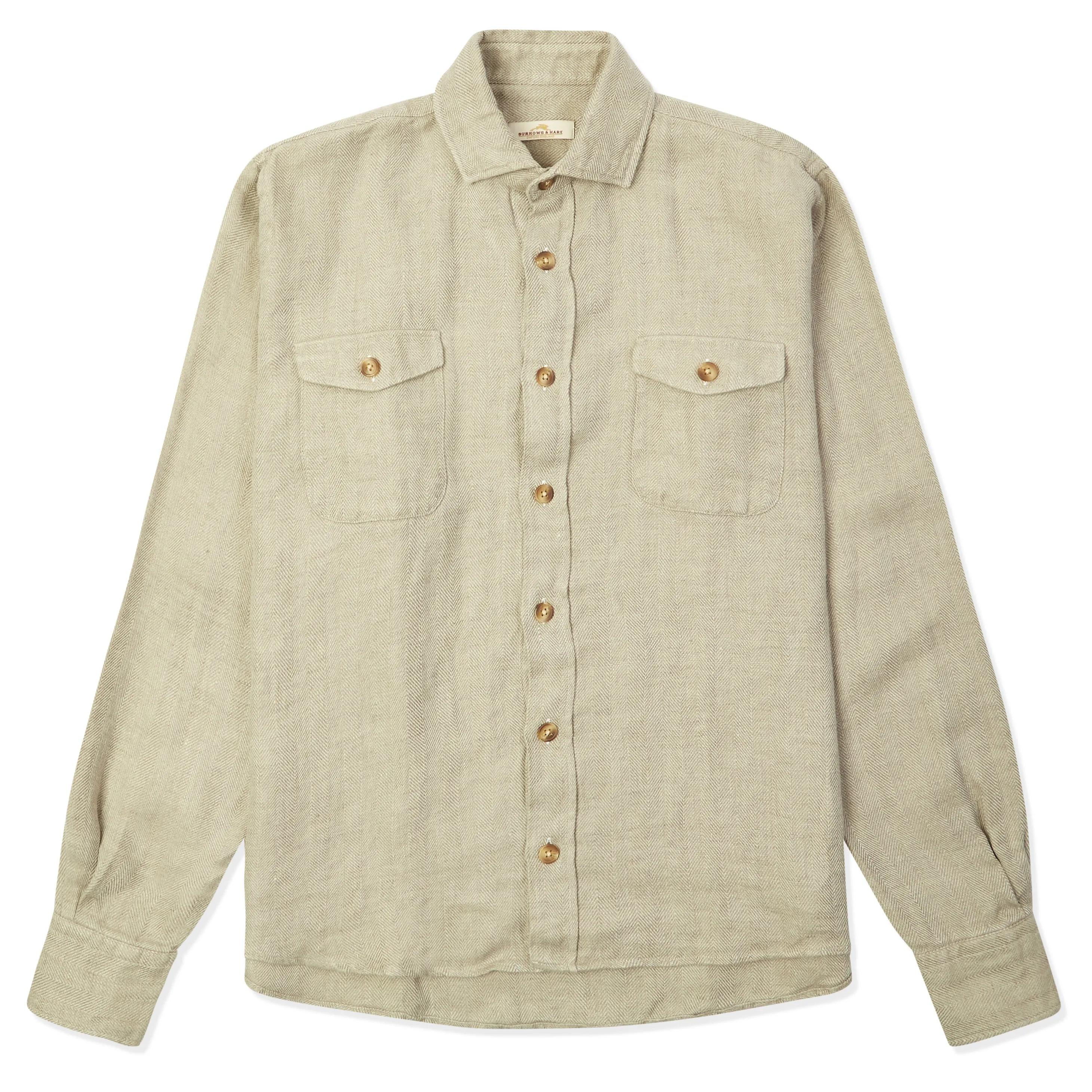 Burrows & Hare Linen Herringbone Overshirt