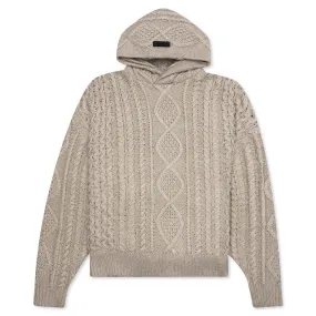 Cable Knit Hoodie - Core Heather