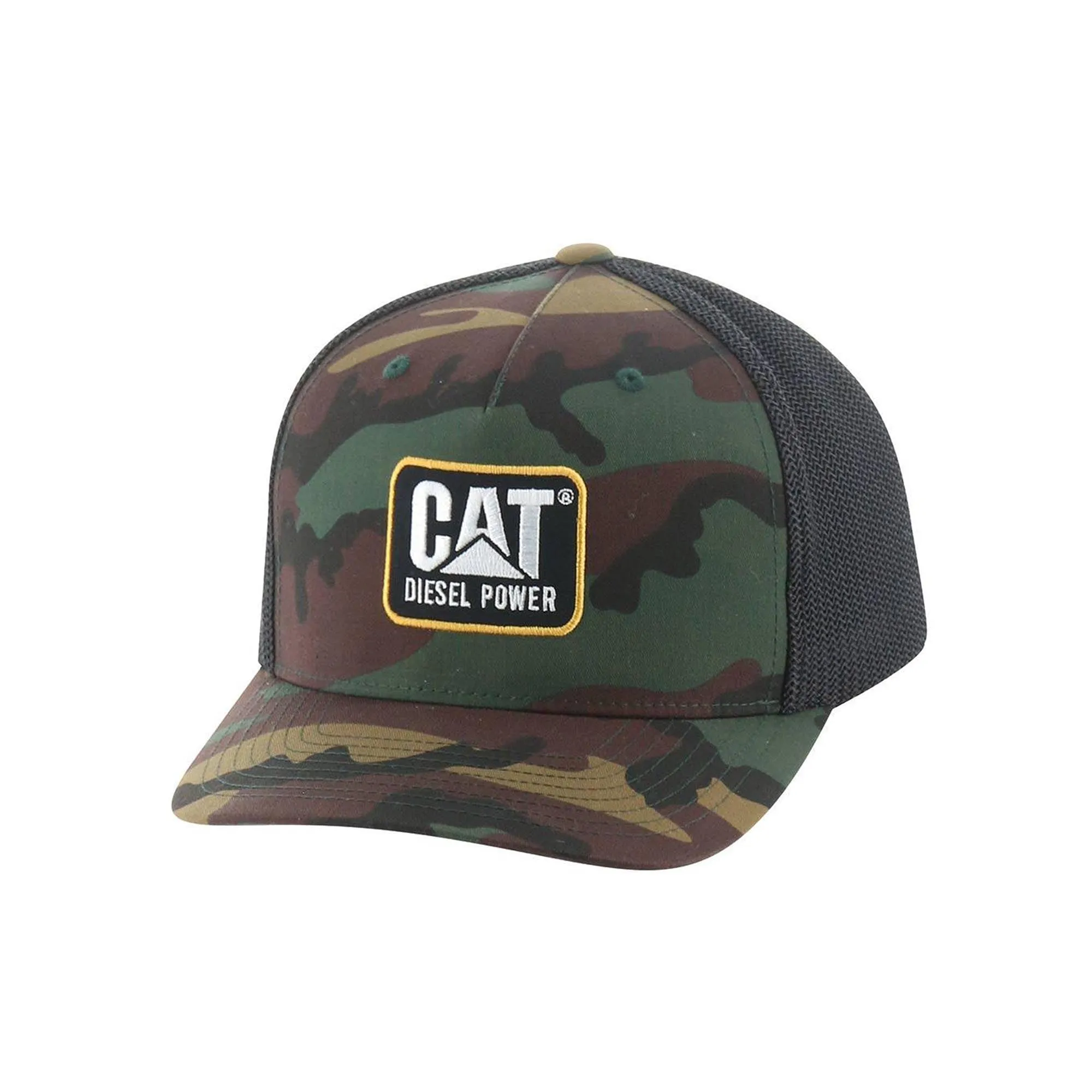 Caterpillar Design Mark Diesel Cap Flexfit Woodland Camo