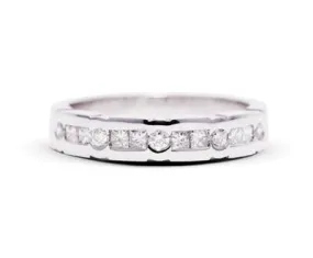 Channel set diamond ring